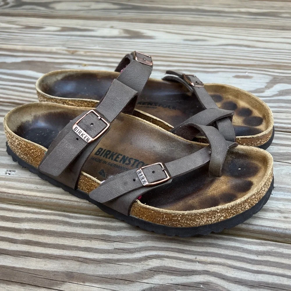 Birkenstock Mayari Mocha Birko-Flor Women's Sandals Size 38 US 7 Mocha Brown - Picture 3 of 9